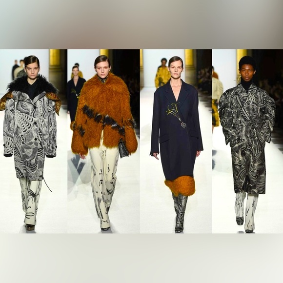 Dries Van Noten 2018 Runway Mustard Faux Shearling Coat - Picture 7 of 16